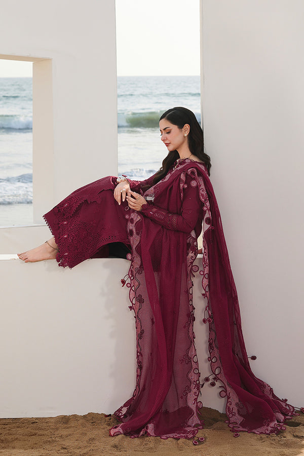 Embroidered Lawn 3 Piece Unstitched With Organza Embroidered Dupatta-5219