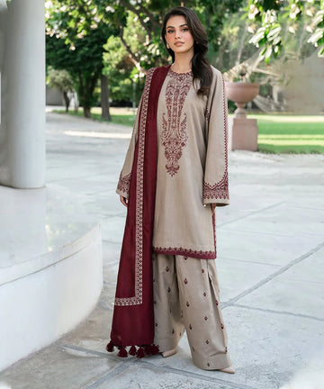Embroidered Lawn 3 Piece Unstitched Shirt with Digital Printed Jacquard Dupatta-5045