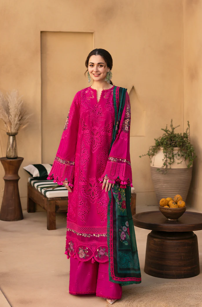 Embroidered Lawn 3 Piece Unstitched Shirt Shirt With Digital Printed Jacquard Dupatta- 5038