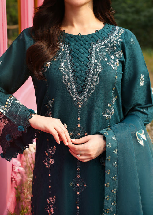 Embroidered Lawn 3 Piece Unstitched Shirt With Khadi Net Printed Dupatta-5263