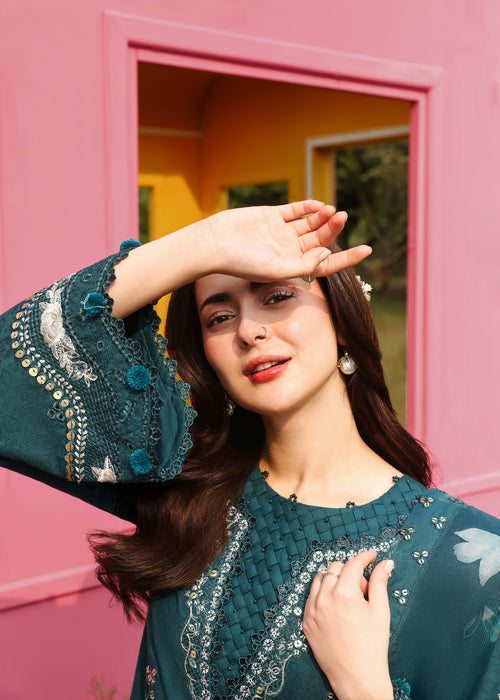Embroidered Lawn 3 Piece Unstitched Shirt With Khadi Net Printed Dupatta-5263