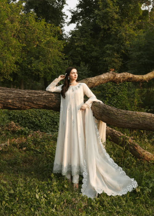 Embroidered Lawn 3 Piece Unstitched With Khadi Net Embroidered Dupatta-5249