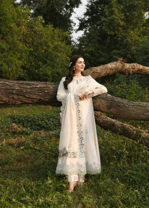 Embroidered Lawn 3 Piece Unstitched With Khadi Net Embroidered Dupatta-5249
