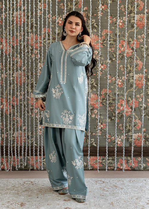 Embroidered Lawn 3 Piece Unstitched With Khadi Net Embroidered Dupatta-5313
