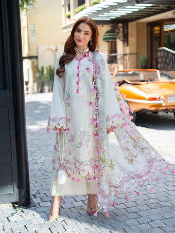 Embroidered Lawn 3 Piece Unstitched Shirt With Chiffon Printed Dupatta-5308