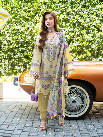 Embroidered Lawn 3 Piece Unstitched With Digital Printed Jacquard Dupatta-5239