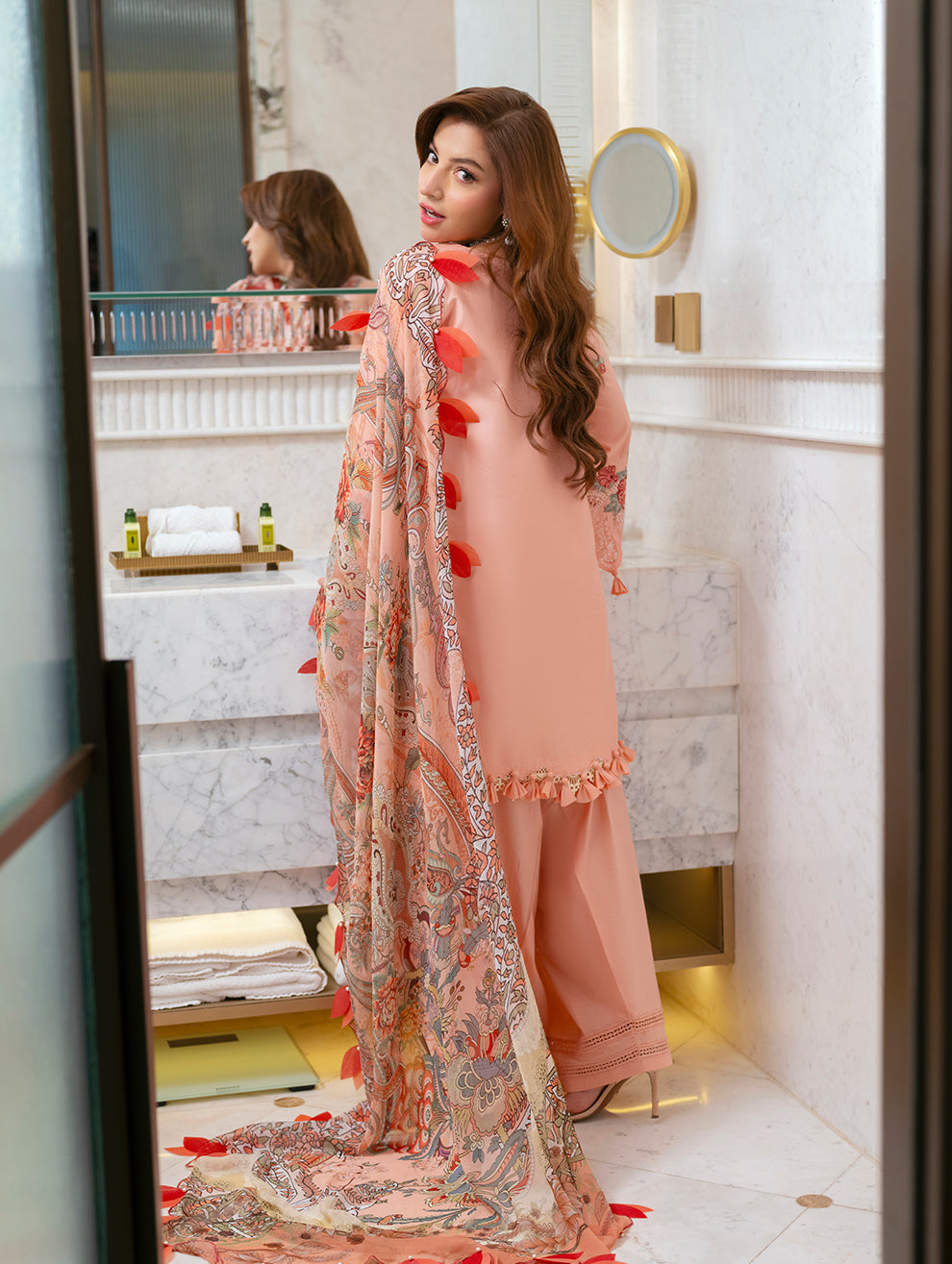 Embroidered Lawn 3 Piece Unstitched Shirt With Digital Printed Jacquard Dupatta-5271