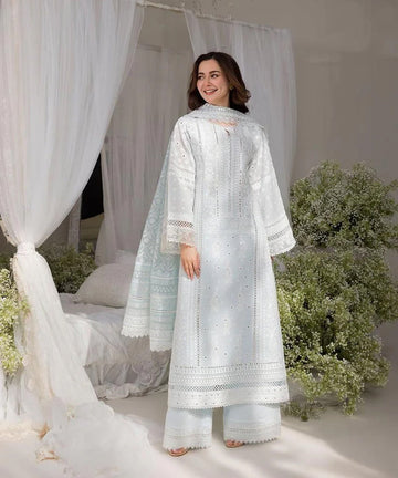 Embroidered Lawn 3 Piece Unstitched Shirt with Digital Printed Chiffon Dupatta-5103