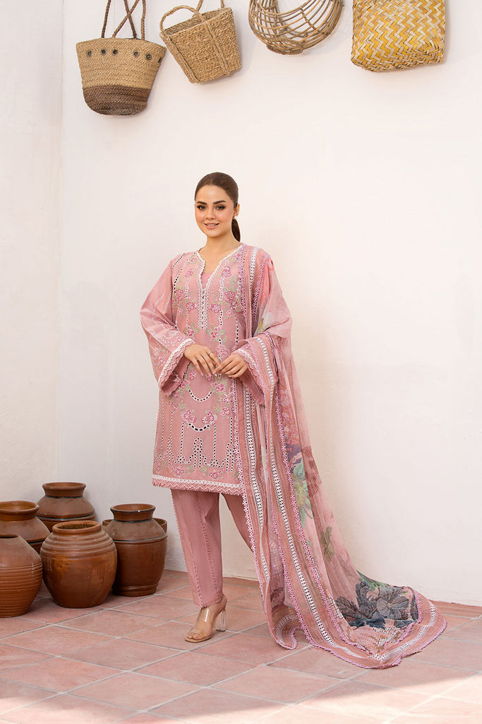 Embroidered Lawn 3 Piece Unstitched With Digital Printed Jacquard Dupatta-5159