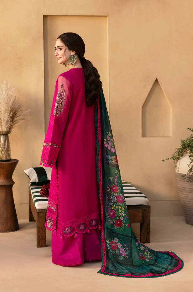 Embroidered Lawn 3 Piece Unstitched Shirt Shirt With Digital Printed Jacquard Dupatta- 5038