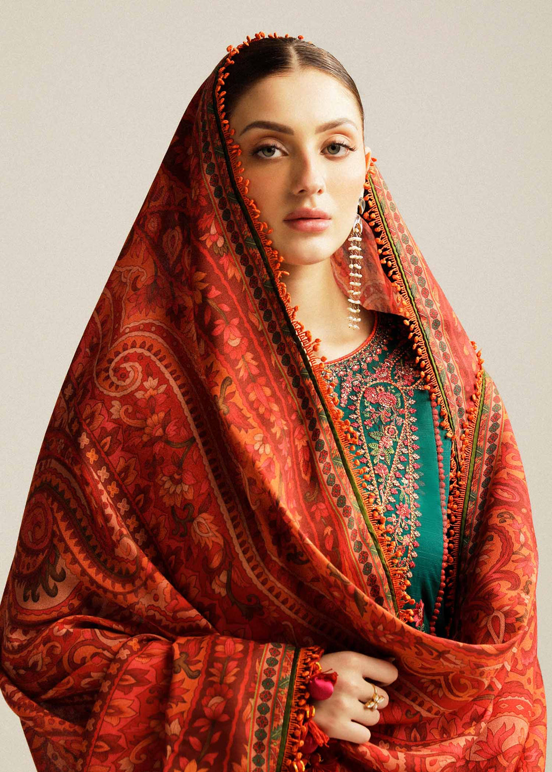 Embroidered Lawn 3 Piece Unstitched Shirt with Digital Printed Jacquard Dupatta-5113