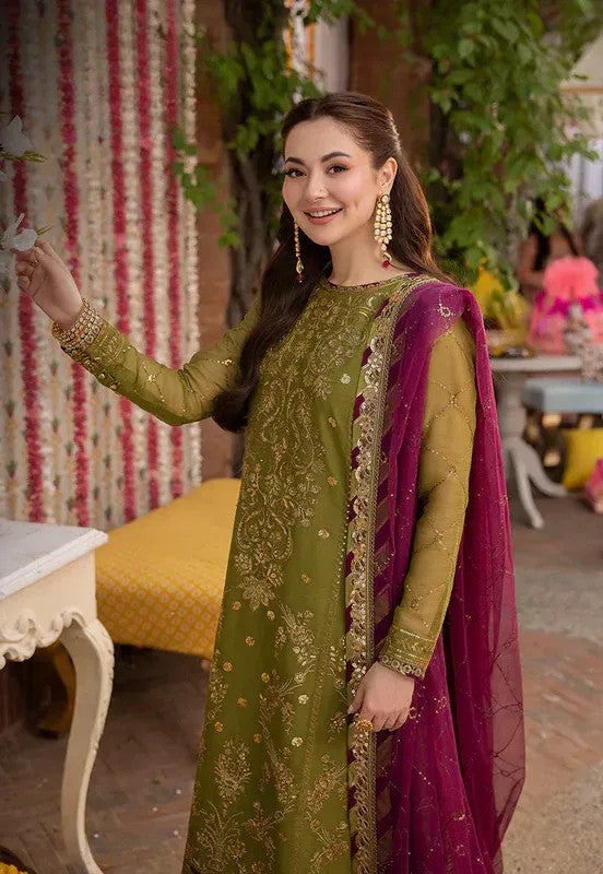 Embroidered Lawn 3 Piece Unstitched Shirt With Chiffon Embroidered Dupatta-5020