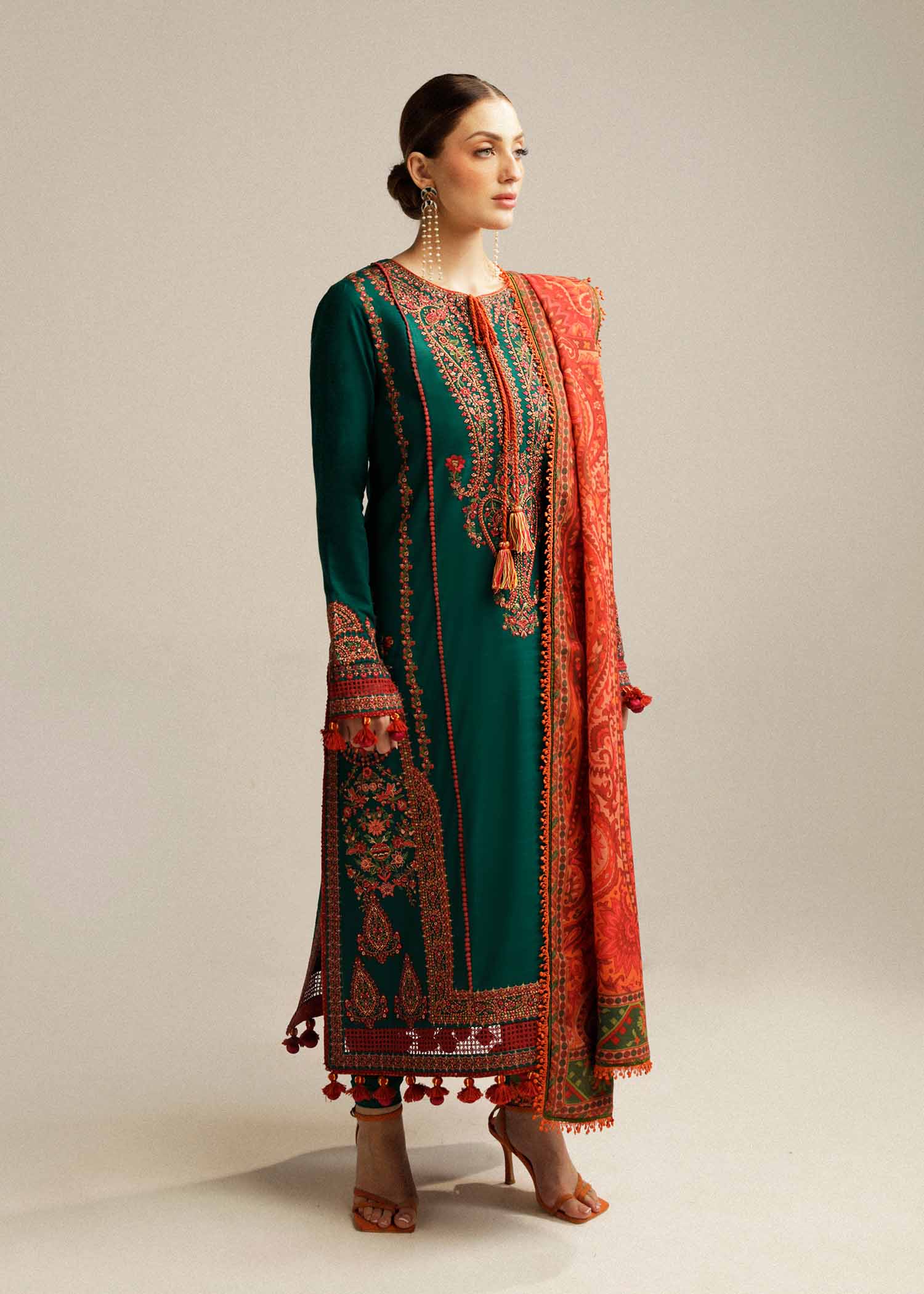 Embroidered Lawn 3 Piece Unstitched Shirt with Digital Printed Jacquard Dupatta-5113