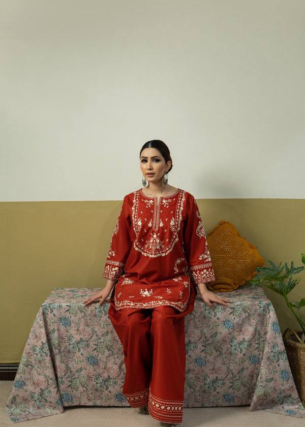 Unstitched 2-Piece Lawn Suit Embroidered Suit-5254