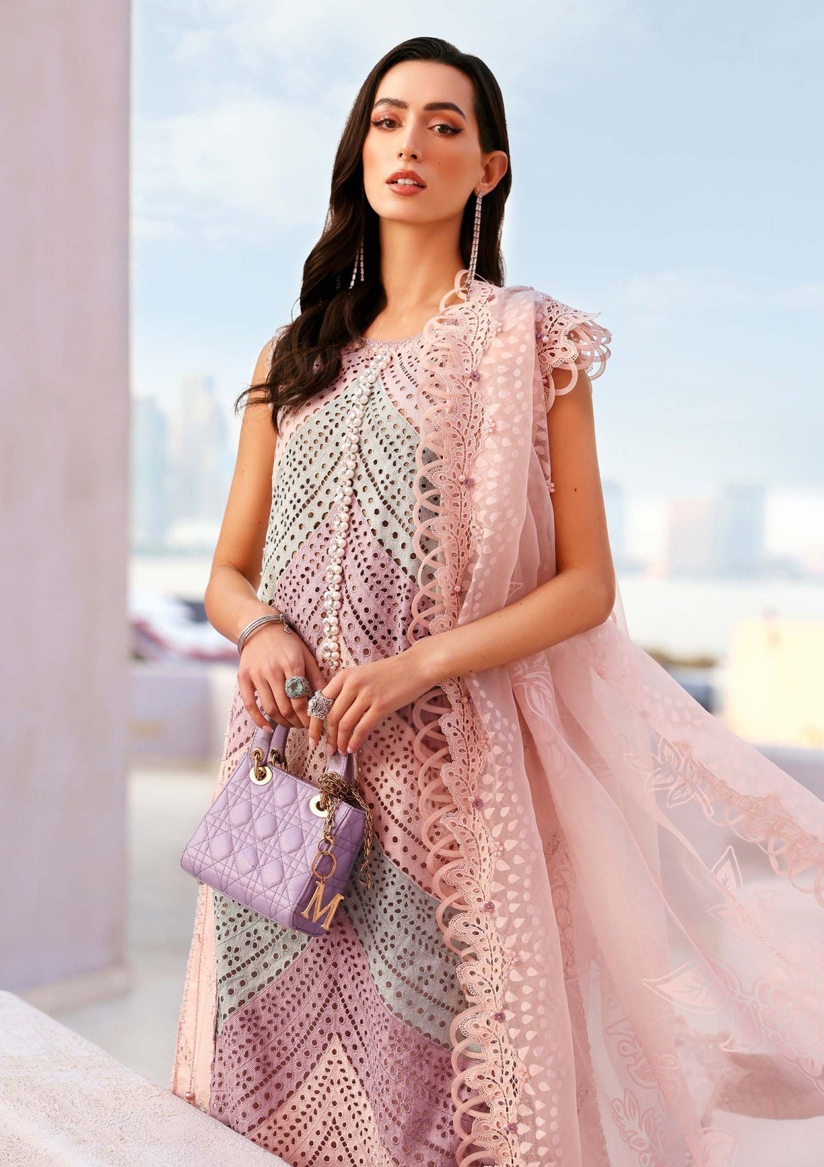 Embroidered Lawn 3 Piece Unstitched With Silk Embroidered Dupatta-5296
