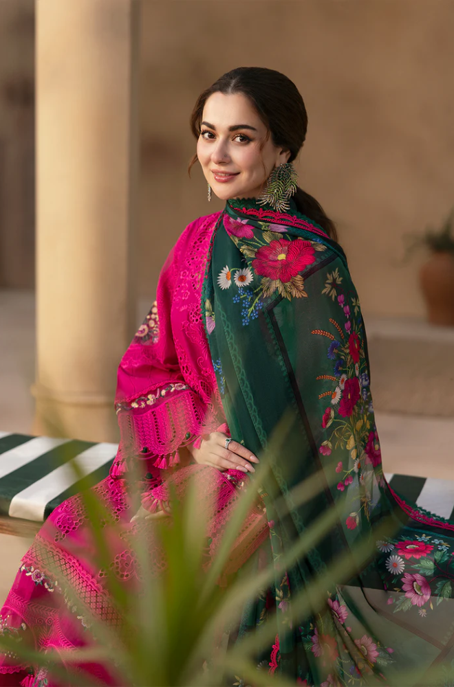 Embroidered Lawn 3 Piece Unstitched Shirt Shirt With Digital Printed Jacquard Dupatta- 5038