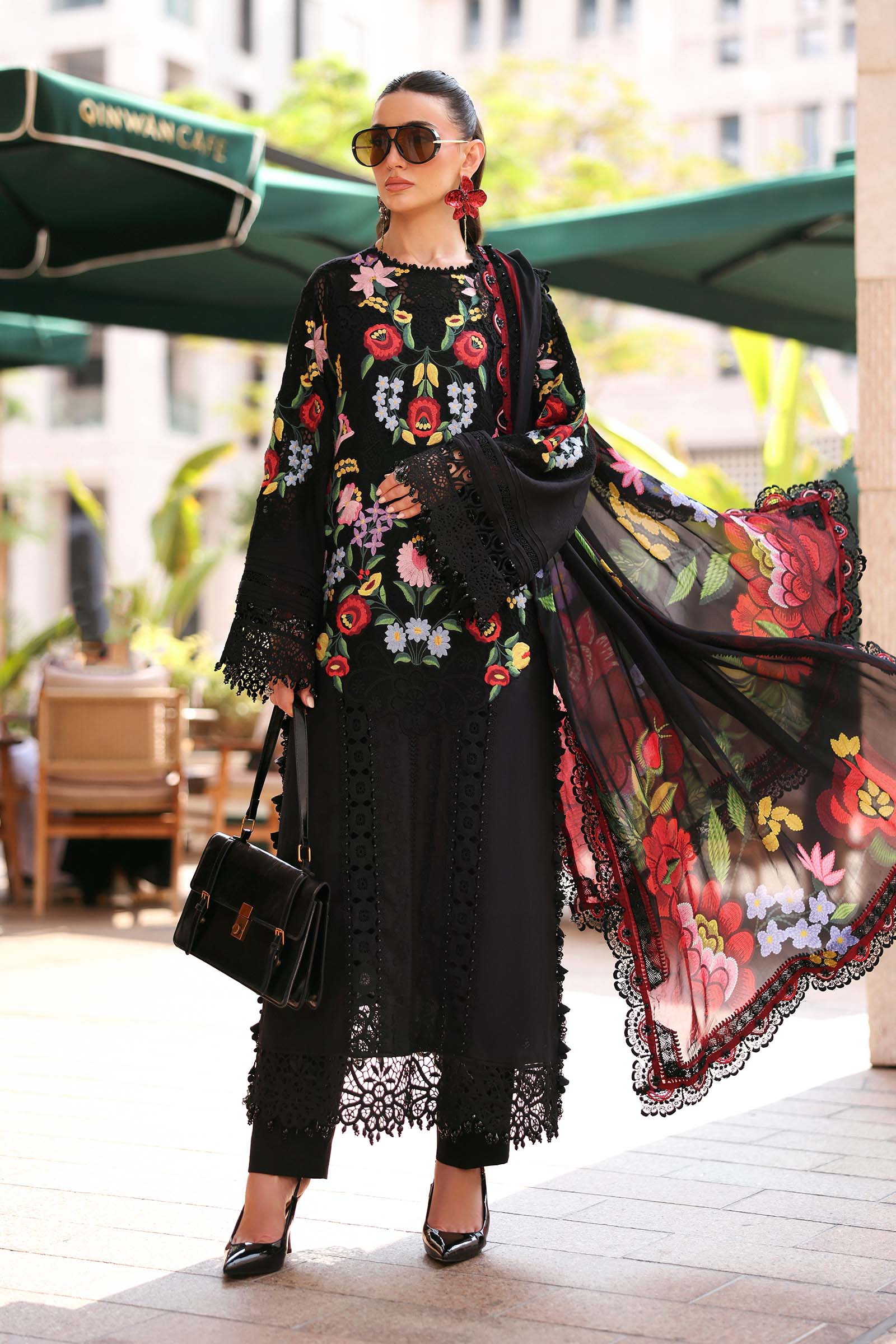 Embroidered Lawn 3 Piece Unstitched With Digital Printed Jacquard Dupatta-5303