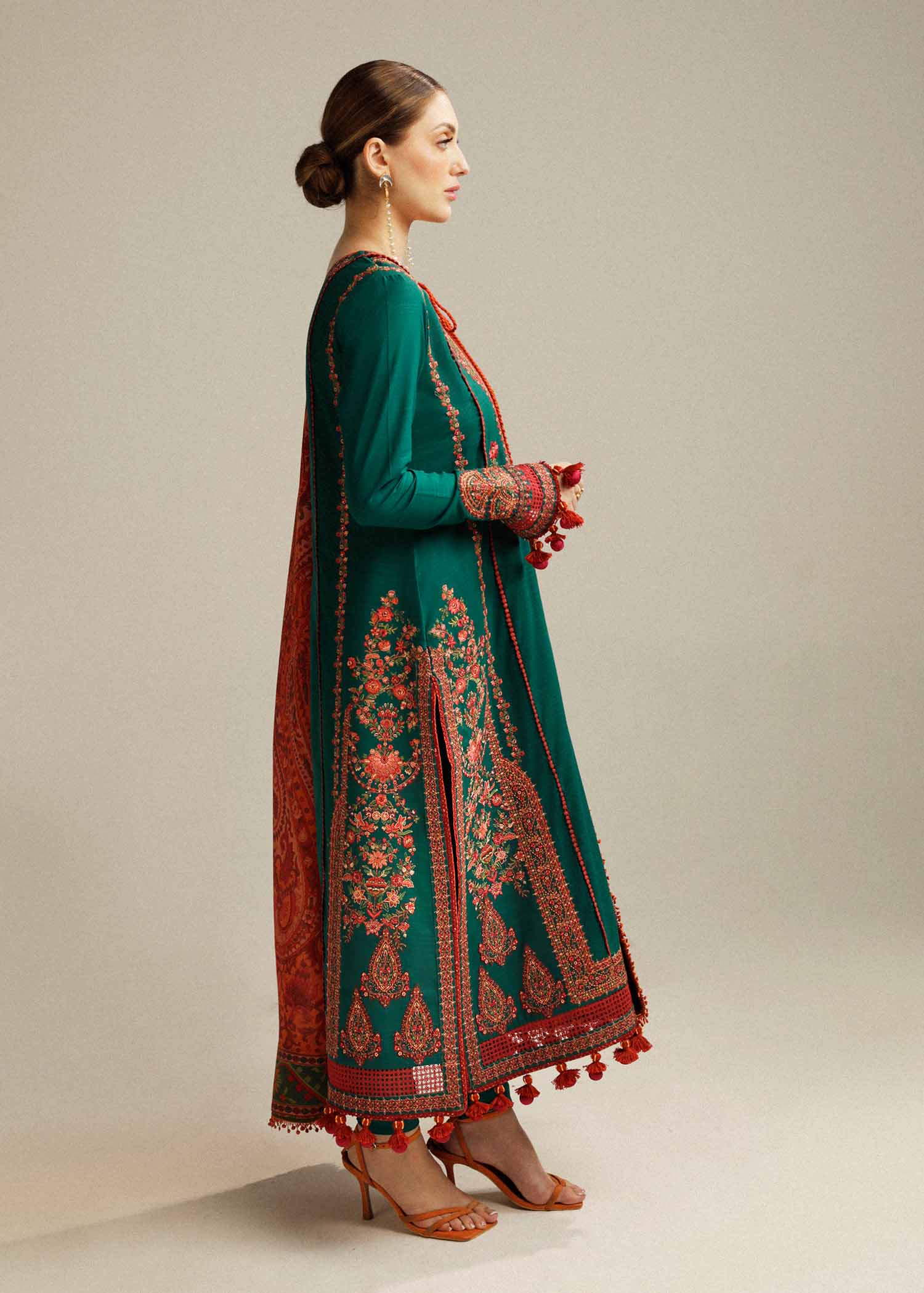 Embroidered Lawn 3 Piece Unstitched Shirt with Digital Printed Jacquard Dupatta-5113