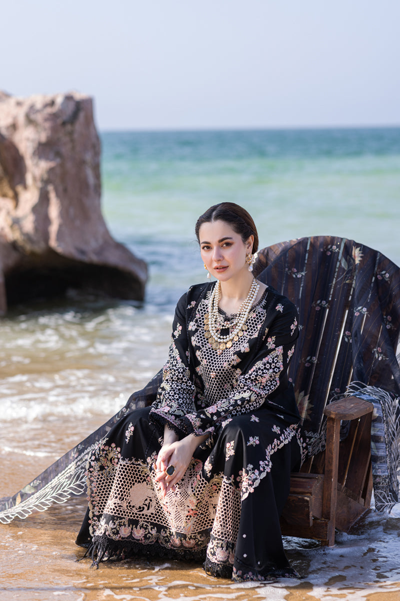 Embroidered Lawn 3 Piece Unstitched With Organza Embroidered Dupatta-5400