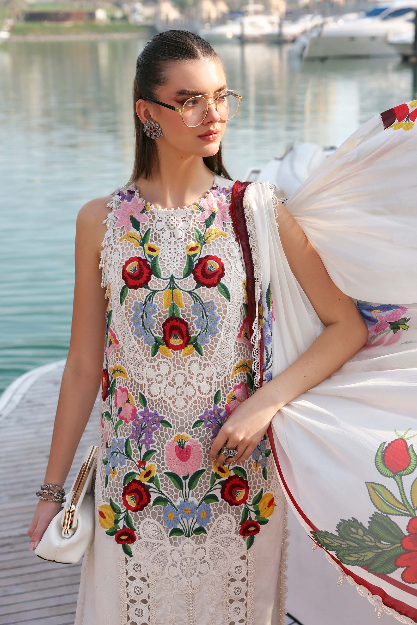 Embroidered Lawn 3 Piece Unstitched With Digital Printed Jacquard Dupatta-5304