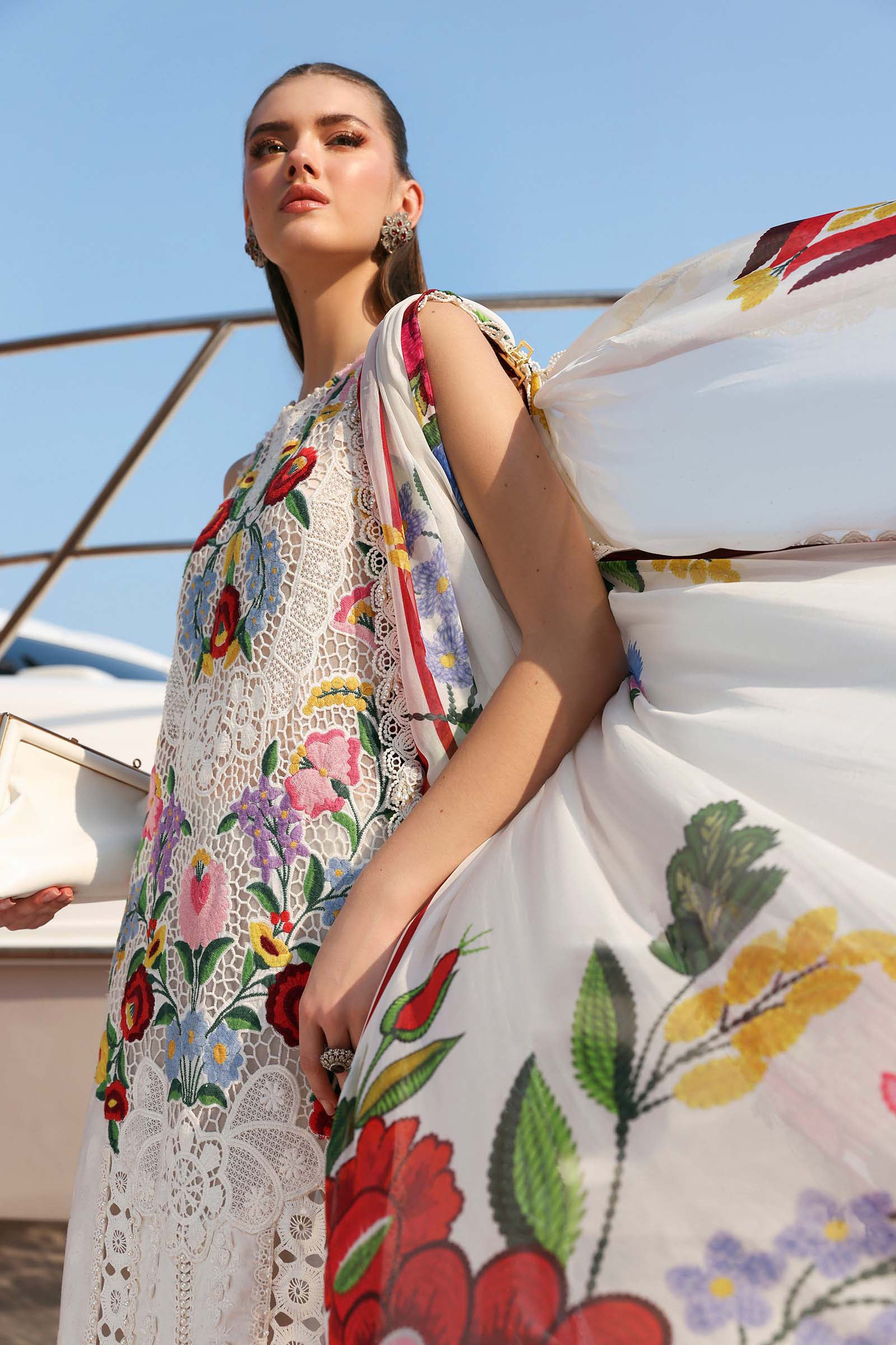 Embroidered Lawn 3 Piece Unstitched With Digital Printed Jacquard Dupatta-5304