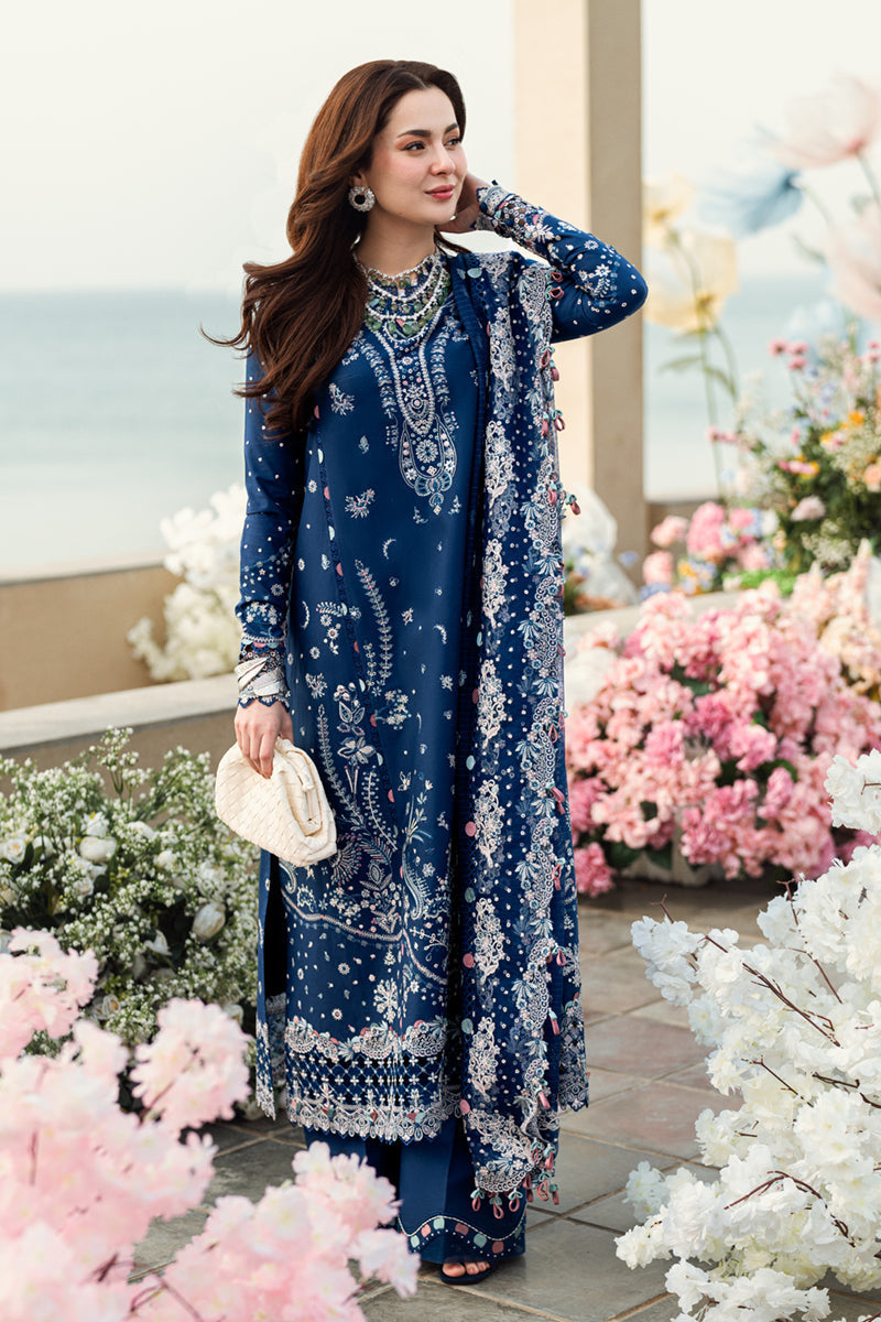 Embroidered Lawn 3 Piece Unstitched Shirt With Khadi Net Embroidered Dupatta-5403