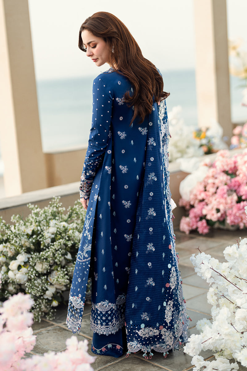 Embroidered Lawn 3 Piece Unstitched Shirt With Khadi Net Embroidered Dupatta-5403