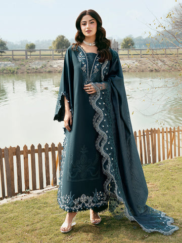 Embroidered Lawn 3 Piece Unstitched With Organza Embroidered Dupatta-5283