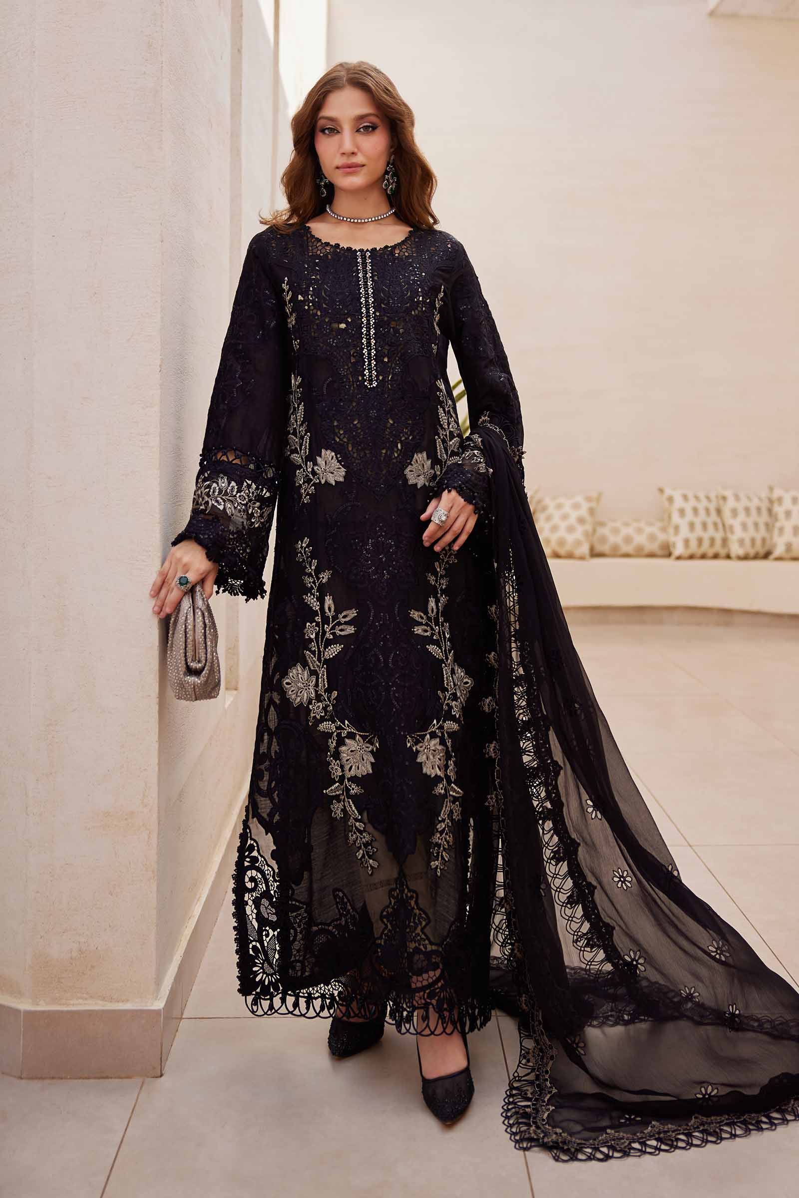 Embroidered Lawn 3 Piece Unstitched Shirt With Khadi Net Embroidered Dupatta-5314