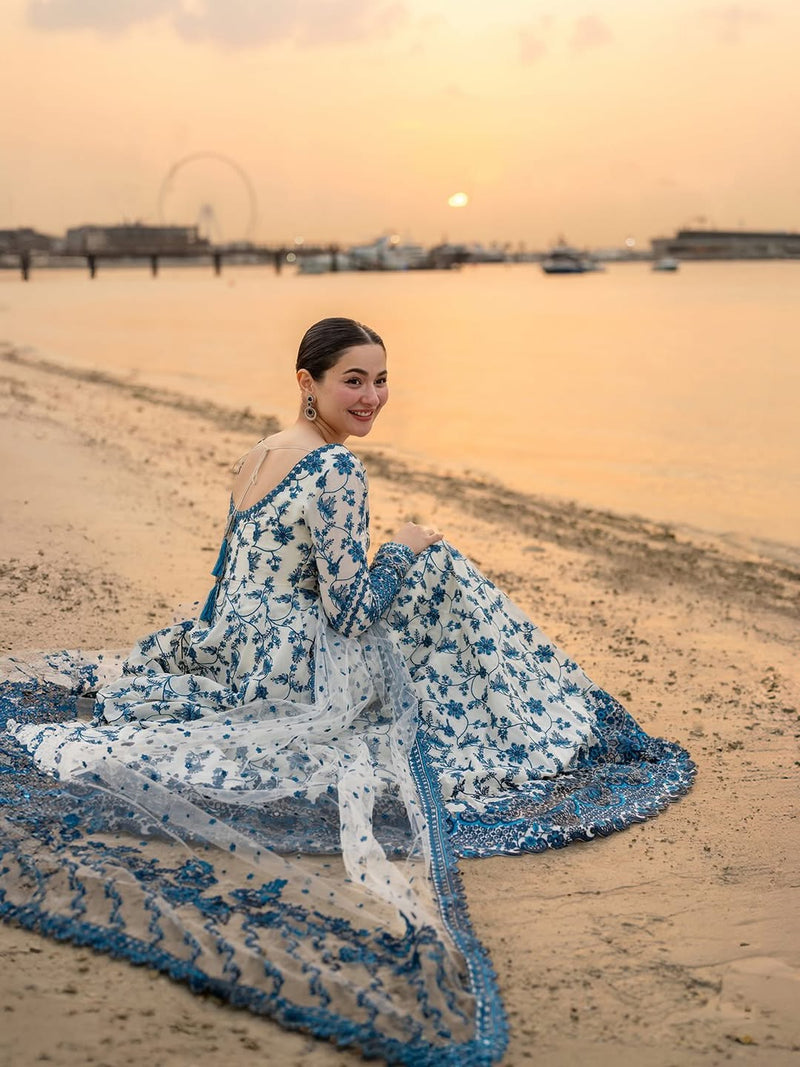 Embroidered Lawn 3 Piece Unstitched Shirt With Khadi Net Embroidered Dupatta-5276