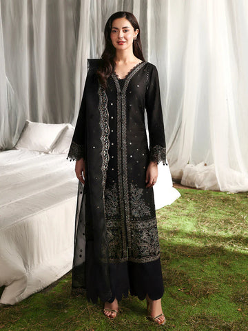 Embroidered Lawn 3 Piece Unstitched With Organza Embroidered Dupatta-5299