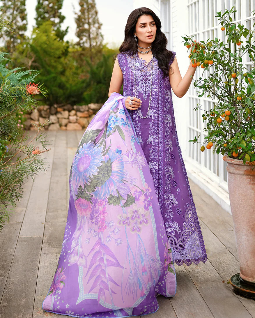 Luxury Lawn Embroidered 3 Piece Suit - Lovers Lane