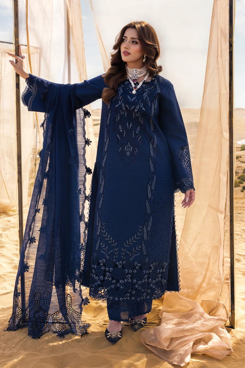 Embroidered Lawn 3 Piece Unstitched With Khadi Net Embroidered Dupatta-5315