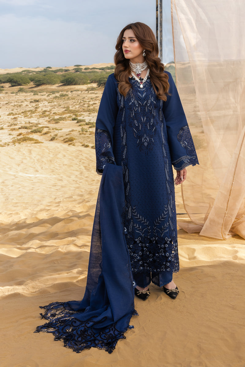 Embroidered Lawn 3 Piece Unstitched With Khadi Net Embroidered Dupatta-5315