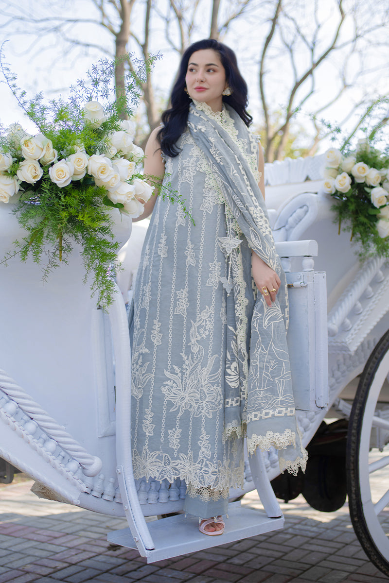 Embroidered Lawn 3 Piece Unstitched With Digital Printed Jacquard Dupatta-5309