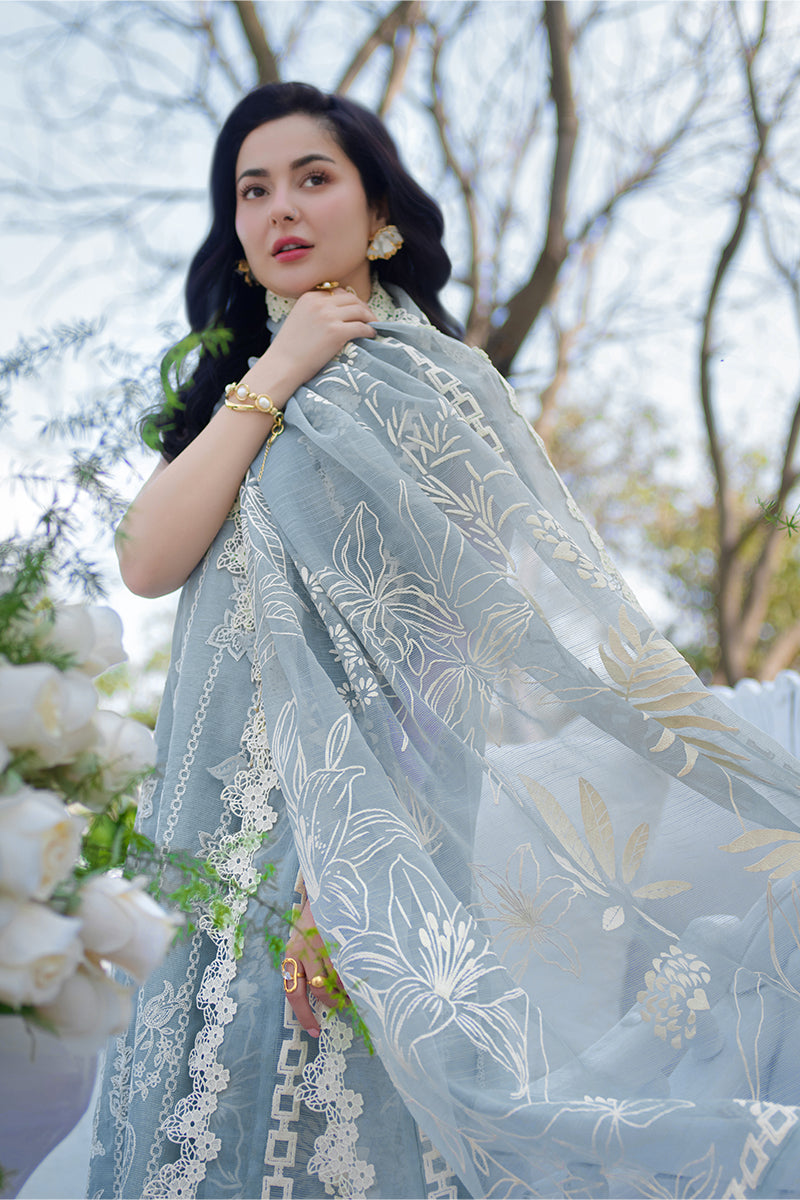 Embroidered Lawn 3 Piece Unstitched With Digital Printed Jacquard Dupatta-5309