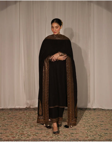 Embroidered Lawn 3 Piece Unstitched Shirt with Organza Sequins Embroidered Dupatta- 5135