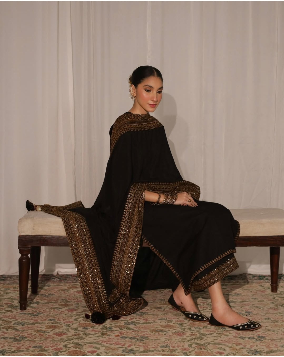 Embroidered Lawn 3 Piece Unstitched Shirt with Organza Sequins Embroidered Dupatta- 5135