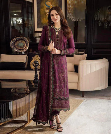 Embroidered Lawn 3 Piece Unstitched Shirt With Chiffon Embroidered Dupatta- 5015