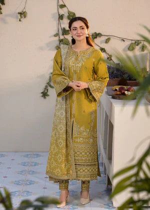 Embroidered Lawn 3 Piece Unstitched Shirt with Digital Printed Jacquard Dupatta - 1324