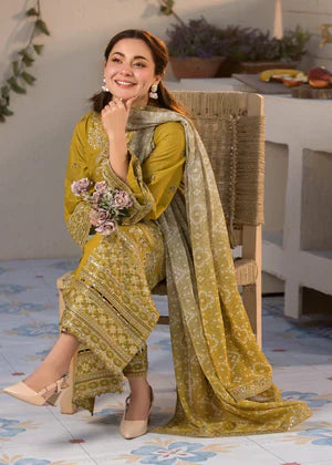Embroidered Lawn 3 Piece Unstitched Shirt with Digital Printed Jacquard Dupatta - 1324