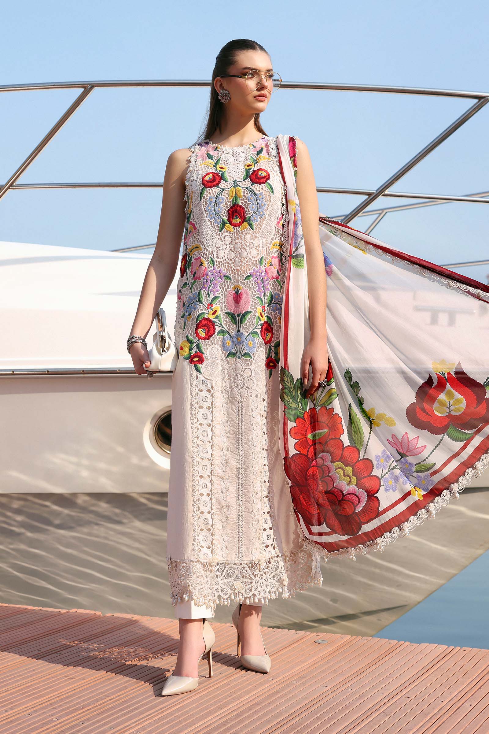 Embroidered Lawn 3 Piece Unstitched With Digital Printed Jacquard Dupatta-5304