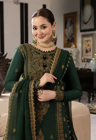 Embroidered Lawn 3 Piece Unstitched Shirt With Chiffon Embroidered Dupatta-5022