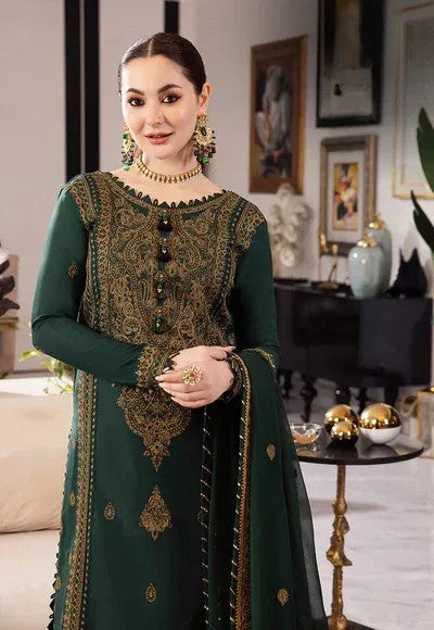 Embroidered Lawn 3 Piece Unstitched Shirt With Chiffon Embroidered Dupatta-5022