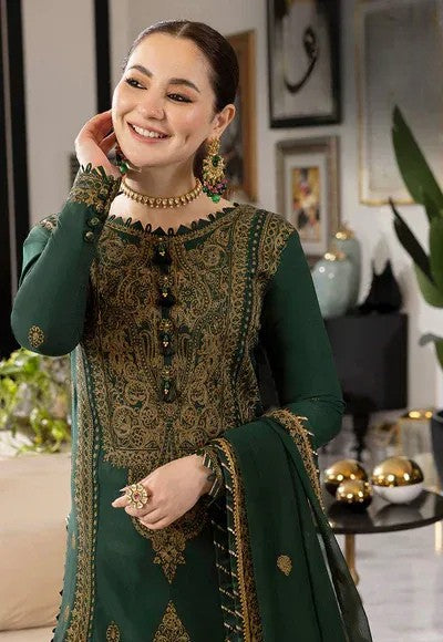 Embroidered Lawn 3 Piece Unstitched Shirt With Chiffon Embroidered Dupatta-5022