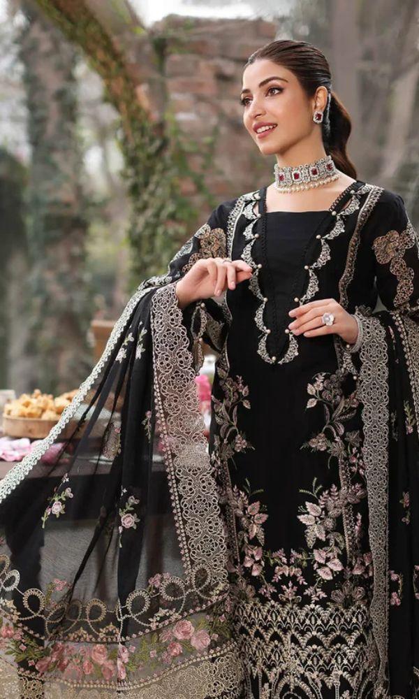 Embroidered Lawn 3 Piece Unstitched With Organza Embroidered Dupatta-5311