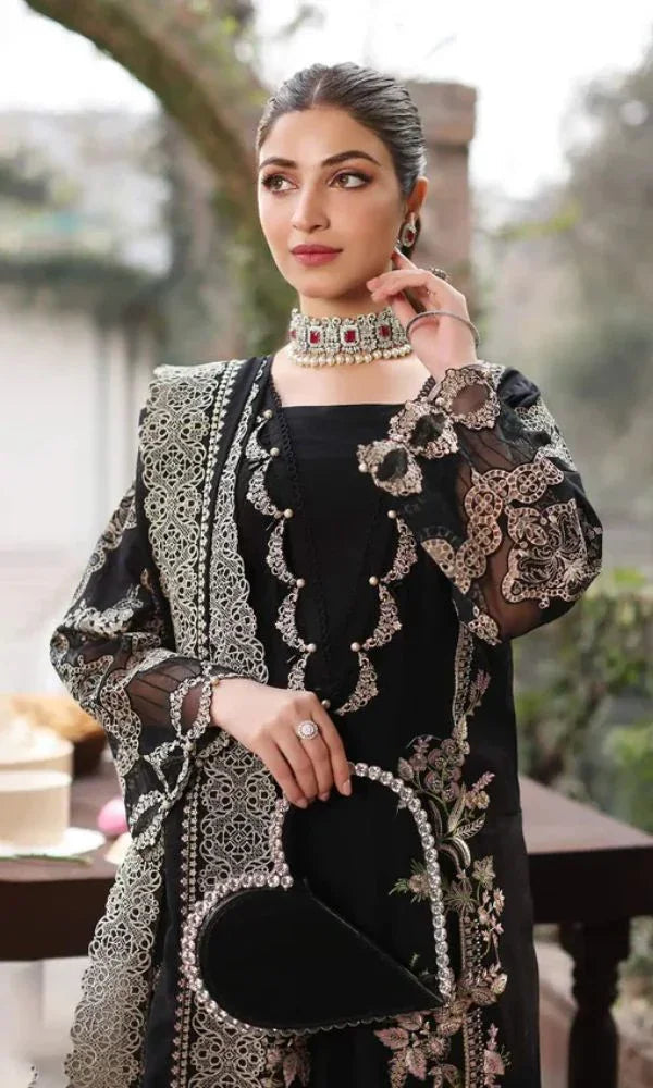 Embroidered Lawn 3 Piece Unstitched With Organza Embroidered Dupatta-5311
